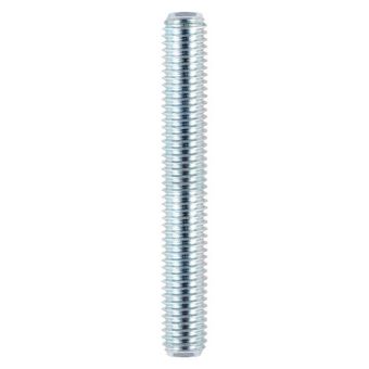 M20 Zinced Steel Threaded Bar - 1m