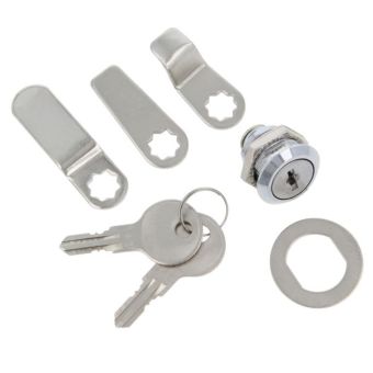 Mail Box Lock Kit with 3 Cams & 2 Keys Nickel Plated