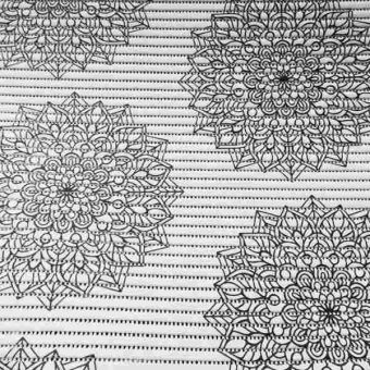 Black & White Mandala Anti-Slip Floor Mat - Price Per Metre