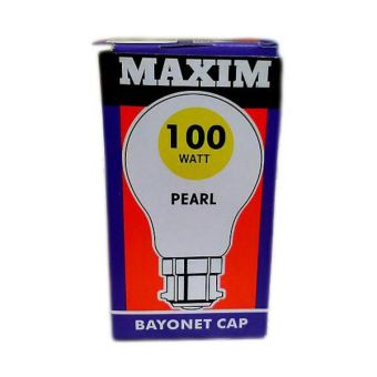 Maxim 100W Rough Service Pearl GLS Bayonet Cap B22/ BC Light Bulb