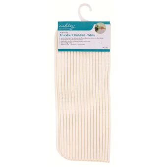Ashley Anti-Slip White Absorbent Dish Mat