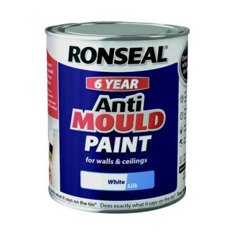 Ronseal 6 Year Anti Mould Paint - White Silk 750ml