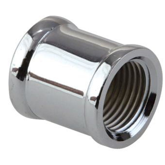 Chrome Sleeve Coupling 1/2" (15) – Brass Compression Connector for Plumbing and Heating