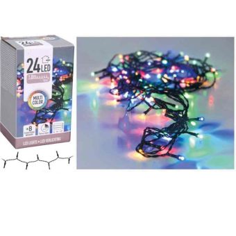 Multi-Colour LED Battery Christmas Lights - 24 Lights