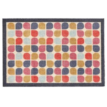 MyMat Indoor Retro Clover Doormat 50 x 75cm Washable Non Slip Colourful Door Mat