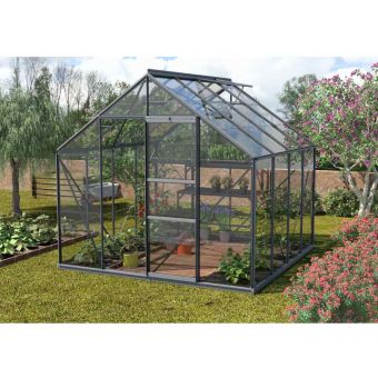 The Vitavia Neptune 8ft x 14ft Black With Horticultural Glass