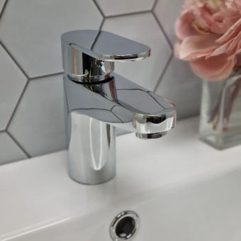 Niko Trieste Cloakroom Basin Mixer Tap with Click Waste Chrome