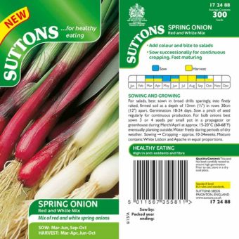 Onion (Salad) ‘Red & White Mix’ Seeds | Fast-Growing Spring Onions for Colourful Salads