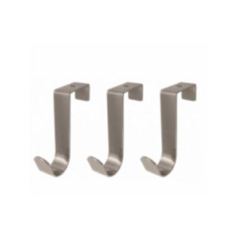 Headbourne 3 Polished Chrome Over The Door Hooks 20 mm x 85mm