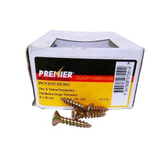 Premier Multipurpose ZYP Woodscrews 6.0 X 30mm - Box Of 200