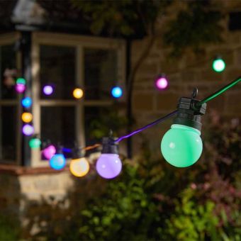 Party Festoon LED String Lights Multi Coloured | Low Voltage Indoor & Outdoor Lighting Set of 20