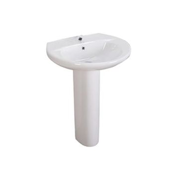 Prisma White Single Tap Hole & Pedestal Basin