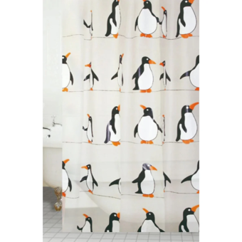 Penguin PEVA Shower Curtain 180x180cm Waterproof Bathroom Curtain