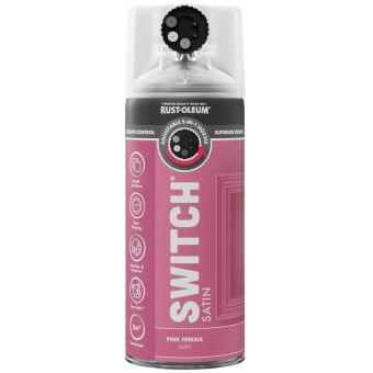 Rust-Oleum Switch Pink Freesia Satin Multi-Surface Spray Paint 400ml – 5-in-1 Adjustable Nozzle