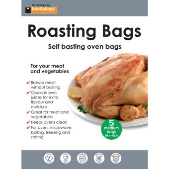 Planit Roasting Bags – Self-Basting Oven Bags I 5 Medium Bags