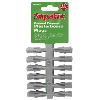 SupaFix General Purpose Plasterboard Plugs - No.8 - 12 Pack