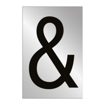 Polished Chrome Effect Character '&' 75mm