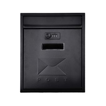 Postplus Contemporary Post Box Matt Black Combo Lock
