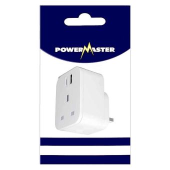 Powermaster Uk Plug Adaptor With 2 USB Outlets