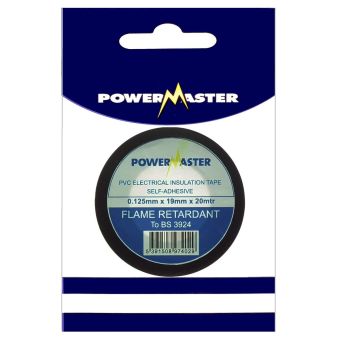 Powermaster 19mm Pvc Insulating Tape Black - 20m