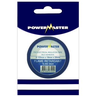 Powermaster 19mm Pvc Insulating Tape Blue - 20m