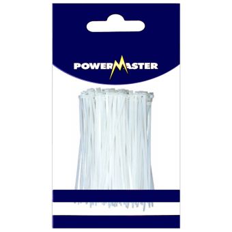 PowerMaster Cable Ties 380mm x 7.6mm I Natural Heavy Duty Zip Ties