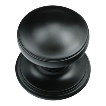 Princess Centre Door Knob - Matt Black
