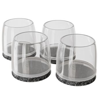 Clear PVC Chair Leg Protectors 25-28mm - 4 Pack I Flexible Ferrules for Tables and Chairs