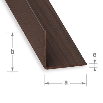 PVC Equal Corner 20 x 20 x 1m - Mahogany Finish