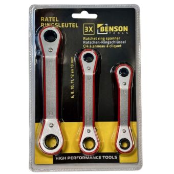 Benson SwiftTurn Ratchet Ring Spanner Set I 3 Piece
