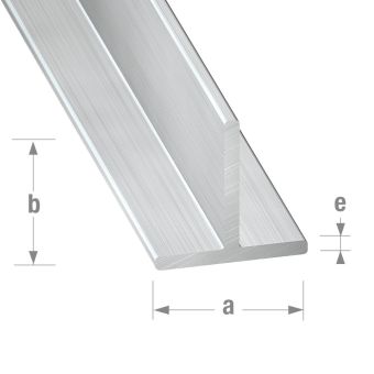 Raw Aluminium T Profile - 20mm x 20mm x 1.5mm x 2m