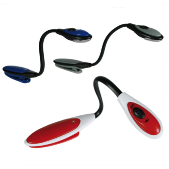2 LED Book Light Clip Reading Lamp - Assorted Colours I Each