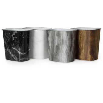 Wood Effect PVC Waste Bin I Rectangular Bathroom & Bedroom Rubbish Bin I Each