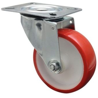 Castor Swivel Red 100mm - 75KG