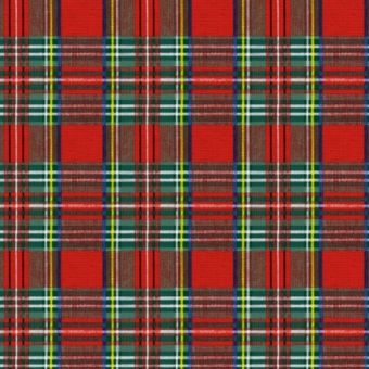Red & Green Tartan Oil Cloth – Classic Heavy Woven Table Cover 1.4m Width I Price per metre