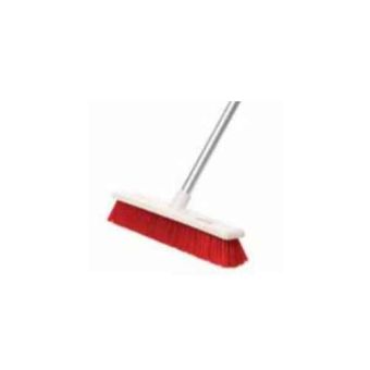 18″ Soft Heavy Duty Hygiene Broom & Alum Handle - Red