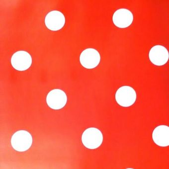 Red & White Polka Dot Oilcloth