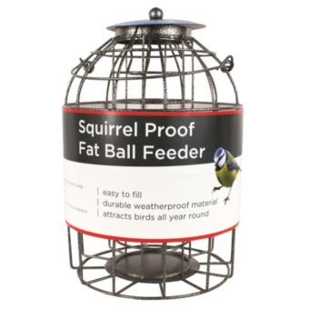 Redwood Squirrel Proof Fat Ball Bird Feeder for Small Garden Birds with Weatherproof Design