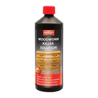 Rentokil Woodworm Killer Solution 1L | Wood Boring Beetle Treatment