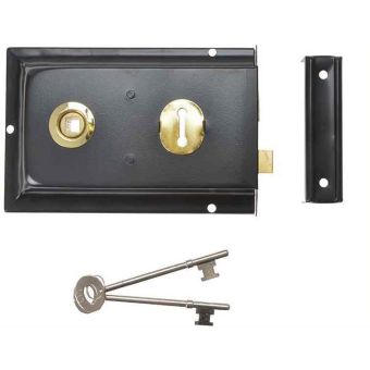 Black 6" X 4" Rim Lock - Yale