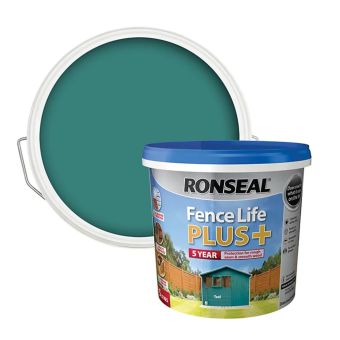 Ronseal Fence Life Plus Teal Matt Exterior Wood paint 5L