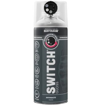 Rust-Oleum Switch Anthracite Gloss Multi-Surface Spray Paint 400ml – 5-in-1 Adjustable Nozzle
