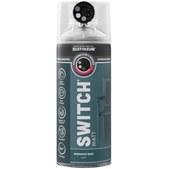 Rust-Oleum Switch Midnight Blue Matt Multi-Surface Spray Paint 400ml – 5-in-1 Adjustable Nozzle