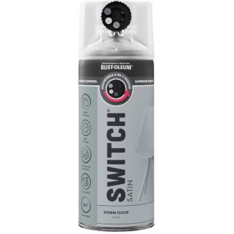 Rust-Oleum Switch Storm Cloud Satin Multi-Surface Spray Paint 400ml – 5-in-1 Adjustable Nozzle