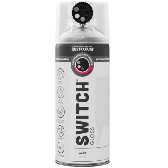Rust-Oleum Switch White Gloss Multi-Surface Spray Paint 400ml – 5-in-1 Adjustable Nozzle