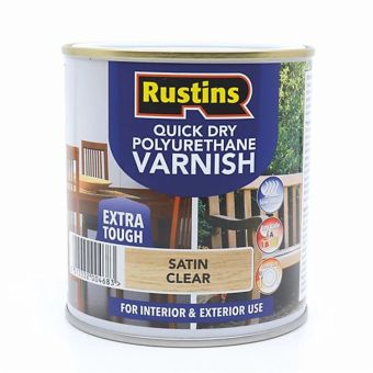 Rustins Quick Drying Polyurethane Varnish Satin Clear 250ml