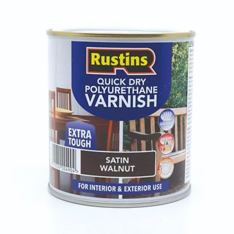 Rustins Quick Drying Polyurethane Varnish Satin Walnut 1L