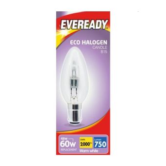 Eveready 48w Halogen Clear Candle B15 Lightbulb