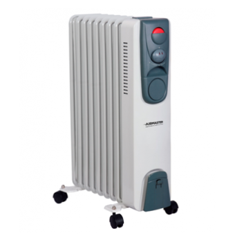 Portable 9 Fin 2000w Electric Oil Filled Radiator Heater With Thermostat