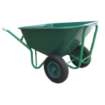 MOY 160L (Green) Twin Wheel Plastic Wheelbarrow